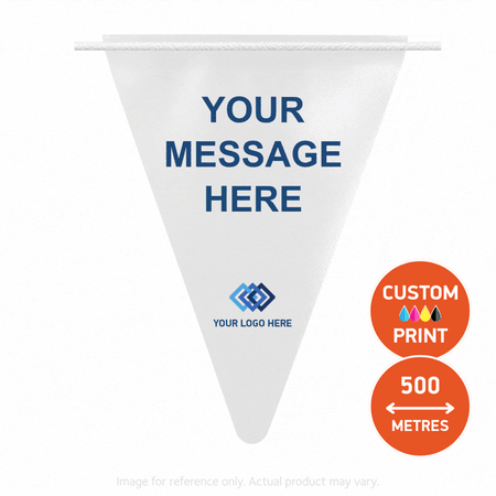 250m Custom Printed Vinyl Bunting Flags | 510gsm